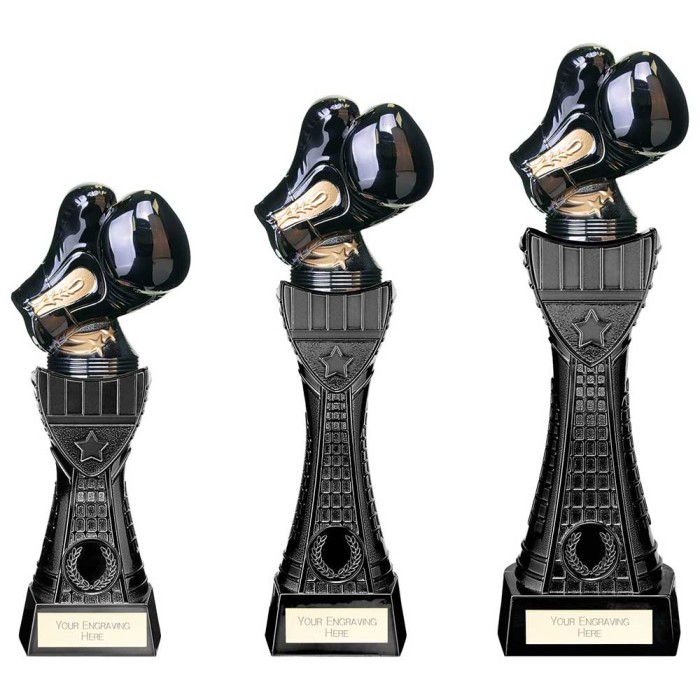 BLACK VIPER BOXING TOWER RESIN TROPHY - 3 SIZES - 25CM - 31.5CM